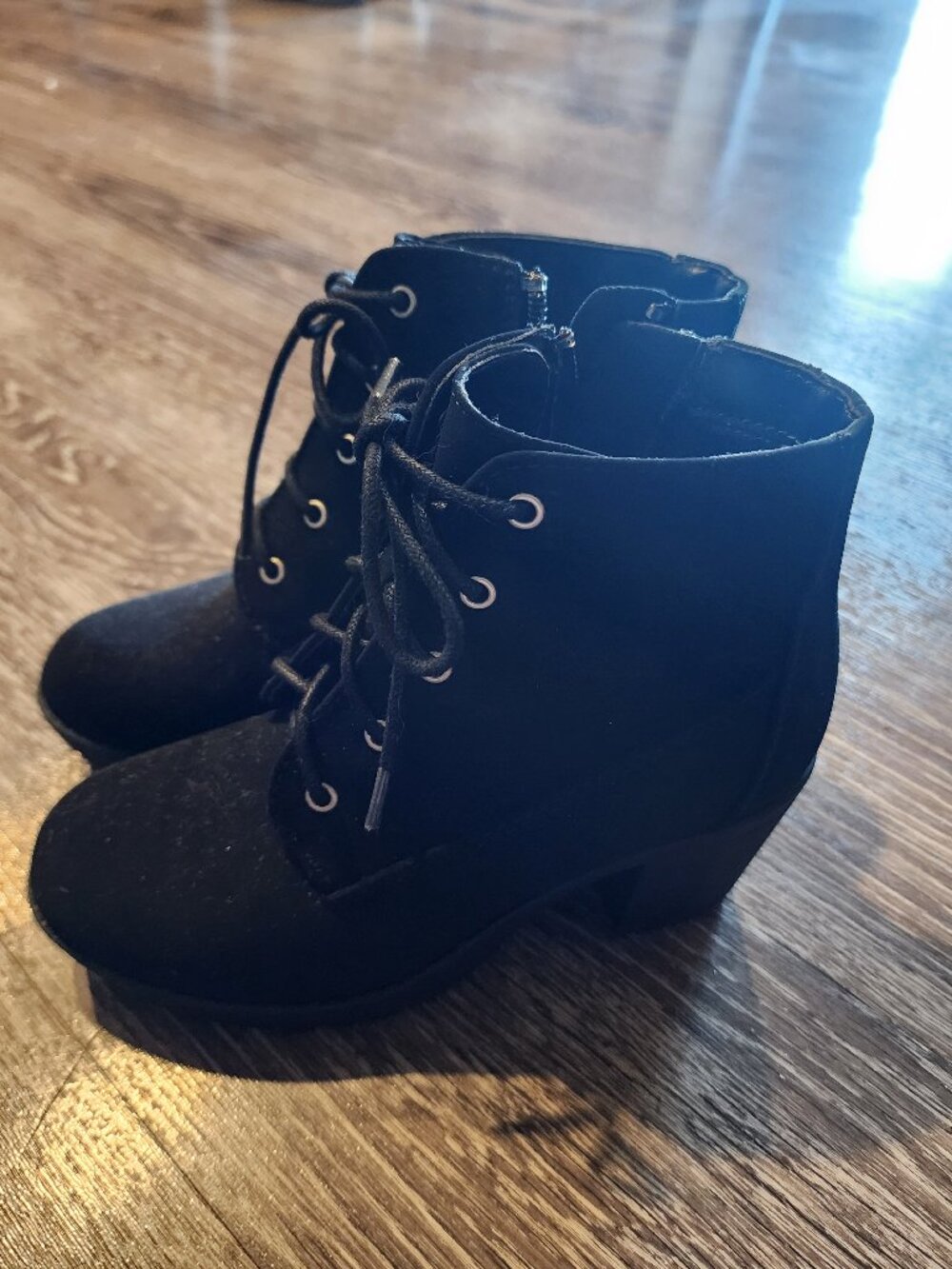 Suede Laced Ankle Boots